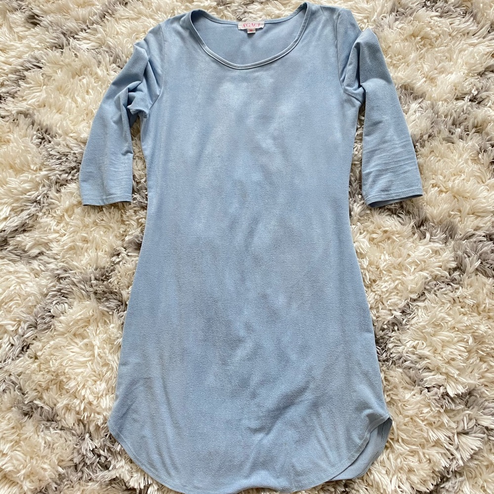 Baby Blue Mini Velvet Dress